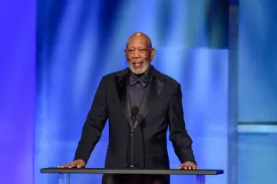 HOLLYWOOD, CALIFORNIA - APRIL 27: Morgan Freeman speaks onstage during the 49th AFI Life Achievement Award Gala Tribute celebrating Nicole Kidman at Dolby Theatre on April 27, 2024 in Hollywood, California.  (Photo by Alberto E. Rodriguez/Getty Images)