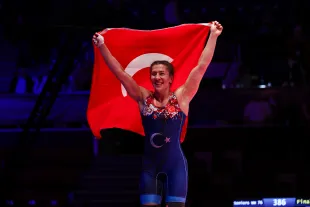 Turkish wrestler and Physical: Asia contestant Yasemin Adar Yiğit (Image via Getty)
