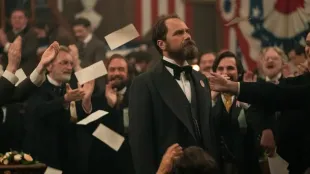 Michael Shannon as President James A. Garfield in Death by Lightning Season 1 (via Instagram @mike.makowsky)