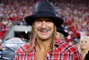 Musician Kid Rock is seen on the sidelines during the third quarter of the game between the Alabama Crimson Tide and the Georgia Bulldogs at Bryant-Denny Stadium on September 28, 2024 in Tuscaloosa, Alabama. (Photo by Todd Kirkland/Getty Images)