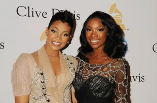 BEVERLY HILLS, CA - FEBRUARY 12: Monica and Brandy Norwood arrive at the Clive Davis And The Recording Academy's 2011 Pre-GRAMMY Gala at The Beverly Hilton hotel on February 12, 2011 in Beverly Hills, California. (Photo by Jeffrey Mayer/WireImage)