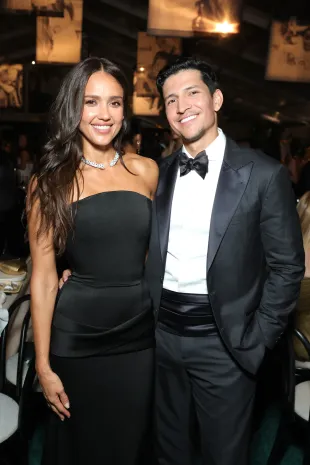 WEST HOLLYWOOD, CALIFORNIA - NOVEMBER 08: (L-R) Jessica Alba and Danny Ramirez attend the 2025 Baby2Baby Gala Presented By Paul Mitchell at Pacific Design Center on November 08, 2025 in West Hollywood, California. (Photo by Stefanie Keenan/Getty Images for Baby2Baby)