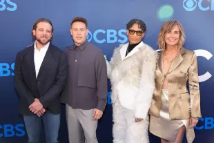 (L-R) Max Thieriot, Kevin Alejandro, Jules Latimer and Diane Farr (Photo by Getty Images)
