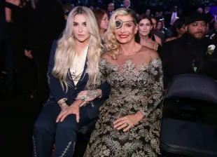NEW YORK, NY - JANUARY 28:  Recording artist Kesha and Pebe Sebert attends the 60th Annual GRAMMY Awards at Madison Square Garden on January 28, 2018 in New York City.  (Photo by Christopher Polk/Getty Images for NARAS)