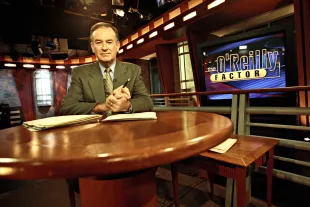 Bill O'Reilly on the set of his show "The O'Reilly Factor" at Fox News headquarters in New York. (Photo by James Leynse/Corbis via Getty Images)