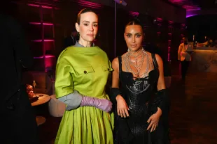 LONDON, ENGLAND - OCTOBER 22: Sarah Paulson and Kim Kardashian attend the Disney+ London premiere after party for Hulu's 'All's Fair' on October 22, 2025 in London England on October 22, 2025 in London, England. (Photo by Dave Benett/Getty Images for Disney+)