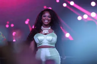 DALLAS, TX - JUNE 18: JT of City Girls performs on stage during the 2022 Juneteenth Unity and Pool Party at Grand Aquatic Center June 18, 2022 in Dallas, Texas. (Photo by Omar Vega/Getty Images)