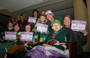 Weston Paszkiewicz, a fan of MN Wild, being honored by the team (Image via X/@mnwild)