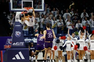 The viral "Allen Benjamin" arrest video of a college basketball player is fake [Representational Image] (Image via Matthew Maxey/Icon Sportswire via Getty Images)