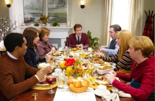 Chris Redd, Melissa Villaseñor, Aidy Bryant, Will Ferrell, Beck Bennett, Heidi Gardner, and Kyle Mooney appear in the Heinz sketch on on Saturday Night Live on November 23, 2019 (Image via NBC)