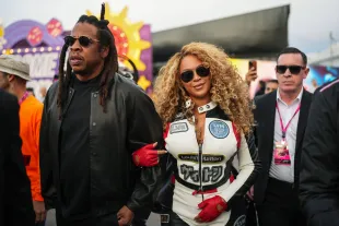 Beyoncé made a notable appearance at the Formula 1 Grand Prix alongside Jay-Z (Photo by Alex Bierens de Haan/Getty Images)