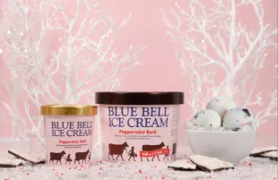Blue Bell has announced the return of its Peppermint Bark Ice Cream (Image via Instagram / @bluebellicecream)
