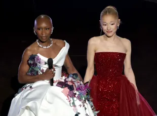 Cynthia Erivo and Ariana Grande who play Elphaba and Glinda in Wicked: For Good.  (Photo by Kevin Winter/Getty Images)