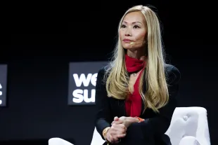 Cassandra Seier, Head of International Capital Markets, New York Stock Exchange; on CIS Stage during day one of Web Summit 2024 at the MEO Arena in Lisbon, Portugal. (Photo By Carlos Rodrigues/Sportsfile for Web Summit via Getty Images)