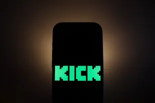 Kick logo displayed on a phone screen is seen in this illustration photo taken in Poland on December 15, 2024. (Photo by Jakub Porzycki/NurPhoto via Getty Images)