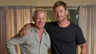 Craig Hemsworth and Chris Hemsworth in Chris Hemsworth: A Roadtrip to Remember. (Image via National Geographic)