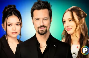 Lisa Yamada, Matthew Atkinson and Sydney Bullock of The Bold and the Beautiful [Custom cover edited by Primetimer. Original Images © CBS]