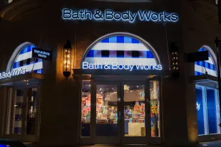 LAS VEGAS, NEVADA- MARCH 14: The Bath & Body Works logo is displayed at one of their bookstores on March 14, 2025 in Las Vegas, Nevada. (Photo by Kevin Carter/Getty Images)