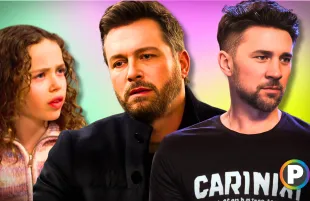 From left, Rachel, Brady and Chad of Days of Our Lives [Custom cover edited by Primetimer. Original Images © Peacock]