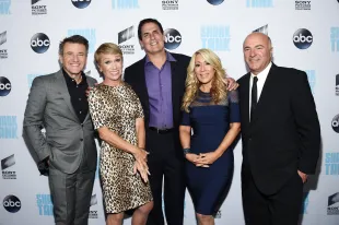 Robert Herjavec, Barbara Corcoran, Mark Cuban, Lori Greiner and Kevin O'Leary (Image via Getty)