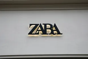 The Zara logo is being seen on the street in Krakow, Poland, on June 11, 2024. (Photo by Klaudia Radecka/NurPhoto via Getty Images)