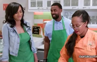 Lauren, Vince and their cooking instructor on Ready to Love Season 11 (Image via Instagram/@omfgrealitytv)