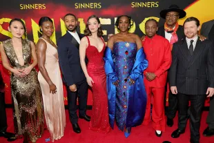NEW YORK, NEW YORK - APRIL 03: (L-R) Li Jun Li, Jayme Lawson, Michael B. Jordan, Hailee Steinfeld, Wunmi Mosaku, Miles Caton, Delroy Lindo and Jack O'Connell attend the Warner Bros Pictures "Sinners" New York Premiere at AMC Lincoln Square Theater on April 03, 2025 in New York City. (Photo by Dia Dipasupil/Getty Images)