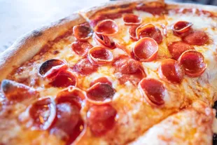 Close-up of a bowl of Pepperoni pizza at Roccos Pizza, Walnut Creek, California, June 9, 2025. (Photo by Smith Collection/Gado/Getty Images)