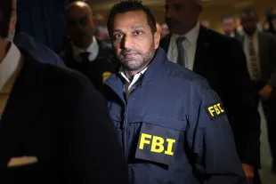 NEW YORK, NEW YORK - OCTOBER 23: FBI Director Kash Patel leaves after a press conference on October 23, 2025 in New York City. FBI Director Patel was joined by U.S. Attorney for the Eastern District of New York Joseph Nocella, Jr., Assistant Director in Charge of the NY Field Office of the FBI Christopher Raia, Special Agent in Charge of the NY Field Office of Homeland Security Investigations Ricky Patel, NYPD Commissioner Jessica Tisch and various members of law enforcement as they announced indictments against current and former N.B.A. players, that include Chauncey Billups coach of the Portland Trailblazers and hall of fame inductee, Terry Rozier, a guard for the Miami Heat, in a pair of criminal cases that involved the coordination of Mafia families and professional athletes. (Photo by Michael M. Santiago/Getty Images)