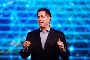 Michael Dell, Chairman and CEO of Dell Technologies, is speaking at the ''New Strategies for a New Era'' keynote at the Mobile World Congress 2024 (Image via Getty)