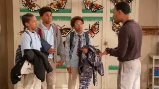 Gregory addresses the Garden Goofballs as a lunch-table rule change looms in  Abbott Elementary season 5 episode 7. Image via ABC