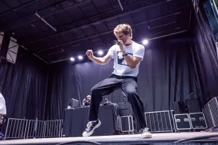 ATLANTA, GEORGIA - SEPTEMBER 19: Joey Vance of Joey Valence and Brae performs onstage on day 1 of the 2025 Shaky Knees Music Festival at Piedmont Park on September 19, 2025 in Atlanta, Georgia.  (Photo by Terence Rushin/Getty Images)