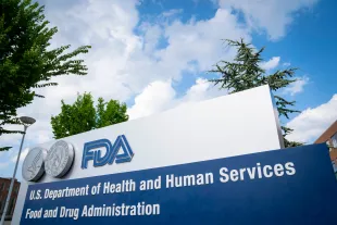 WHITE OAK, MD - JULY 20: A sign for the Food And Drug Administration is seen outside of the headquarters on July 20, 2020 in White Oak, Maryland. (Photo by Sarah Silbiger/Getty Images)