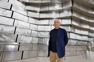 ARLES, FRANCE-JULY 07: The architect and designer Frank Gehry during the Fondation Luma inauguration in Arles, south of France on July 7, 2021 in Arles, France.The twisting tower clad in reflective aluminium tiles, designed by US architect Frank Gehry, and housing Luma Art Foundation In Arles. (Photo by Patrick Aventurier/Getty Images)