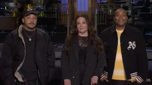 Melissa McCarthy hosts Saturday Night Live on December 6, 2025, with musical guest Dijon. (Image via YouTube)