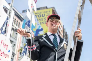 BOSTON, MA - AUGUST 31:  Milo Yiannopoulos addresses the crowd during the Boston Straight Pride Parade on August 31, 2019 in Boston, Massachusetts. The organization Super Happy Fun America, which claims to advocate "on behalf of the straight community in order to foster respect and awareness with people from all walks of life," planned the event which featured a float with adorned with "Trump 2020" and "Build the Wall," signs among other phrases coined by President Trump.  (Photo by Scott Eisen/Getty Images)