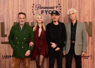 NEW YORK, NEW YORK - NOVEMBER 09: (L-R) Andy Garcia, Ali Larter, Billy Bob Thornton, and Sam Elliott attend The Landman S2 | FYC Screening & Panel at Whitby Hotel on November 09, 2025 in New York City. (Photo by Roy Rochlin/Getty Images for Paramount+)