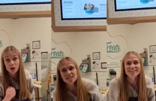A Cinnabon worker was filmed used the N-word during a dispute with the customers (Image via TikTok/@sab_dailypay)