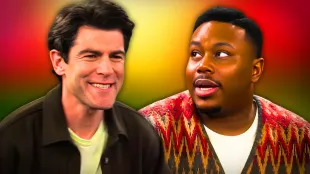 Marcel Spears and Max Greenfield in The Neighborhood Season 8 (Custom cover edited by Primetimer, Original Image ©️CBS)