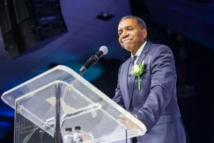 Pastor Creflo Dollar was arrested in 2012 in connection to a domestic incident (Image via OJ Koloti/Gallo Images via Getty Images)