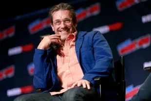 NEW YORK, NEW YORK - OCTOBER 20: Jon Hamm speaks at Fox Entertainment Presents Grimsburg during New York Comic Con 2024 at The Jacob K. Javits Convention Center on October 20, 2024 in New York City.  (Photo by Jason Mendez/Getty Images for ReedPop)