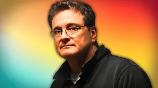 Colin Firth in HBO's The Staircase (Custom cover edited by PRIMETIMER, Original Image [YouTube/HBO Max])