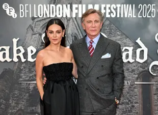 LONDON, ENGLAND - OCTOBER 08: Mila Kunis and Daniel Craig attend the 'Wake Up Dead Man: A Knives Out Mystery' opening gala during the 69th BFI London Film Festival at The Royal Festival Hall on October 08, 2025 in London, England. (Photo by Kate Green/Getty Images for BFI)