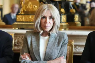 PARIS, FRANCE - MAY 12: Brigitte Macron, wife of Emmanuel Macron, the current President of France, is seen, during the Presentation Ceremony of the Archives of Line Renaud at Ministere de la Culture on May 12, 2025 in Paris, France. (Photo by Edward Berthelot/Getty Images)