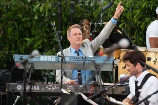 Composer/Arranger Gordon Goodwin performs with his Big Phat Band at the Eric Marienthal And Friends Jazz Concert Benefiting High Hopes Brain Injury Program at the  at the Hyatt Regency on July 8, 2018 in Newport Beach, California.  (Photo by Earl Gibson III/Getty Images)