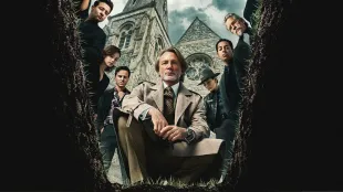 Wake Up Dead Man: A Knives Out Mystery cast members (Image via X/@NetflixUK)