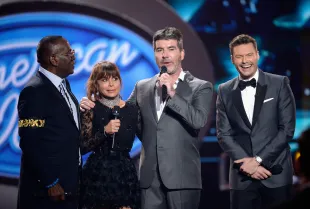 Randy Jackson, Paula Abdul, Simon Cowell and host Ryan Seacrest (Image via Getty)
