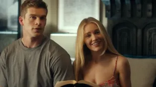 Mitchell Slaggert and Michelle Randolph in Landman (Image via Youtube/@Landman Official)