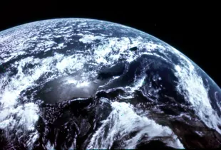 View of the Earth as seen from the Command Module during NASA's Apollo 12 mission, between November 14 and 24, 1969 (Image via Getty)