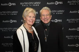 Honoree Joe Ely (R) and wife Sharon Ely attend the 2022 Austin City Limits Hall Of Fame Induction Ceremony at ACL Live on October 27, 2022 in Austin, Texas. (Photo by Gary Miller/Getty Images)